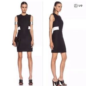 Helmut Lang Chic Black and White Sleeveless Dress